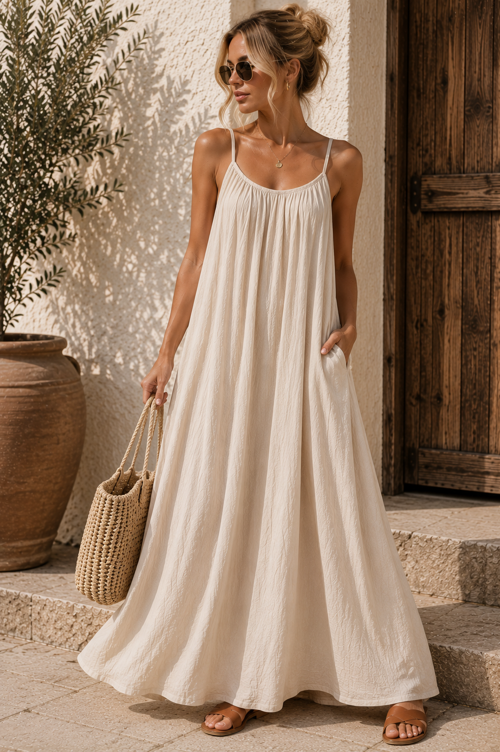 Flowy Long Backless Dress — Éclora